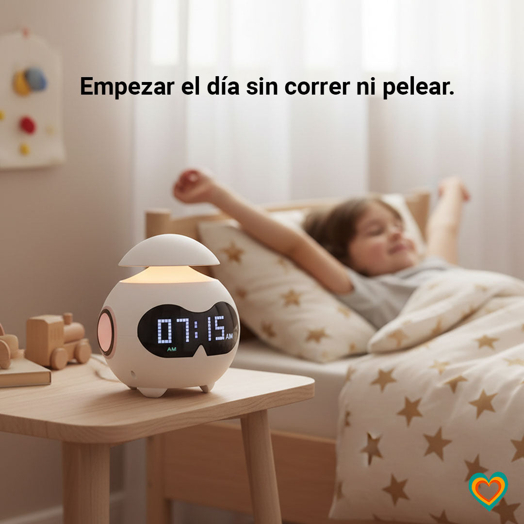 MiniManas · LUMI  |  Reloj de mesa con luz nocturna para rutinas familiares