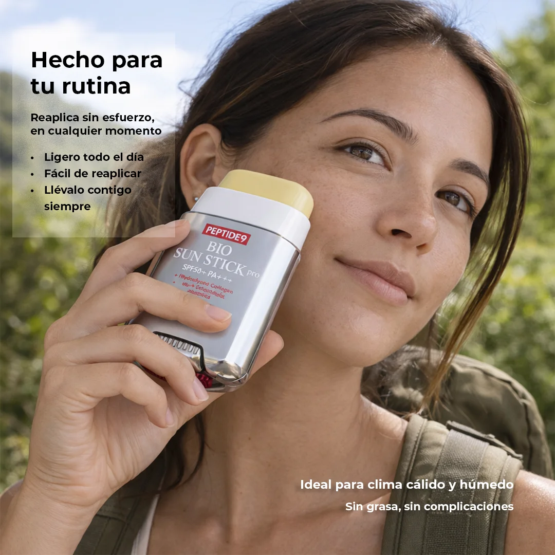 SunStick Pro™ · Protección solar sin grasa, sin brillo… y en segundos.