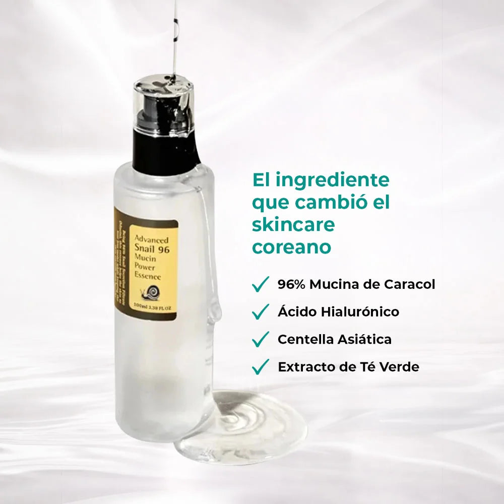 Sérum Caracol 96™ · Piel hidratada, suave y luminosa… sin complicarte la vida.
